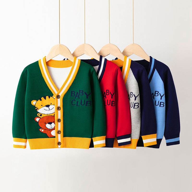 Cartoon Cardigan Sweater for Boy