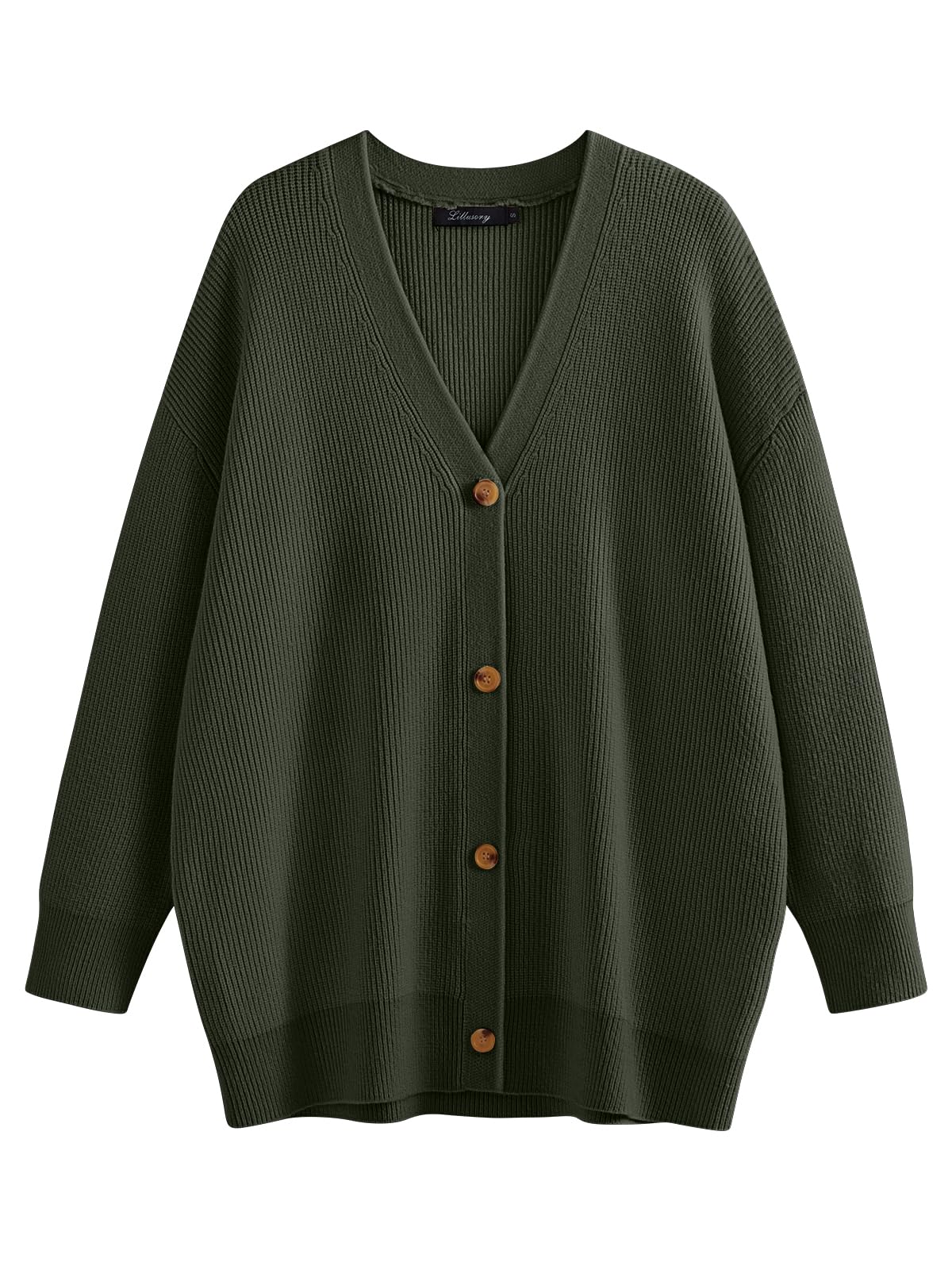 Women Long Sleeve Tops Designer Sweater-Army Green