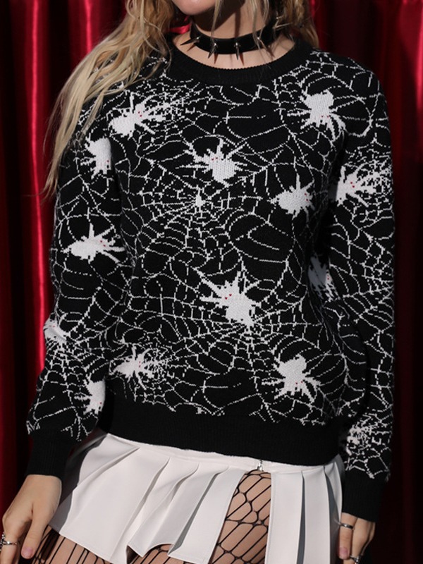 Black Spider Jacquard Halloween Costume