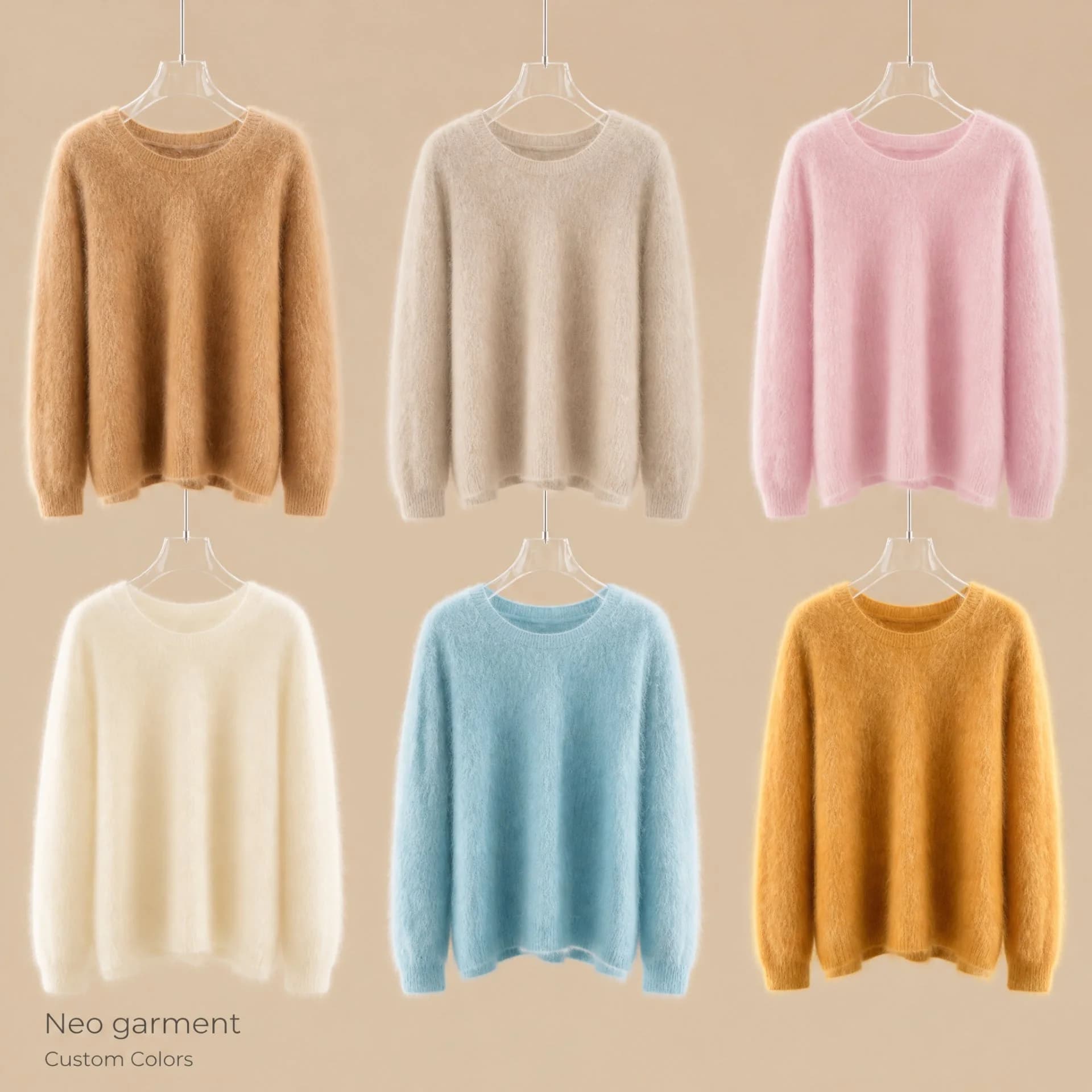Custom 100% Cashmere Crew Neck Sweater