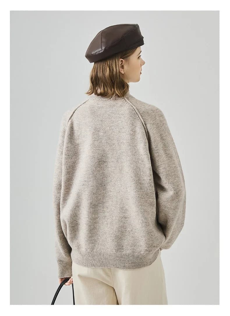 Custom Women's Half-Zip Raglan Sweater view 3