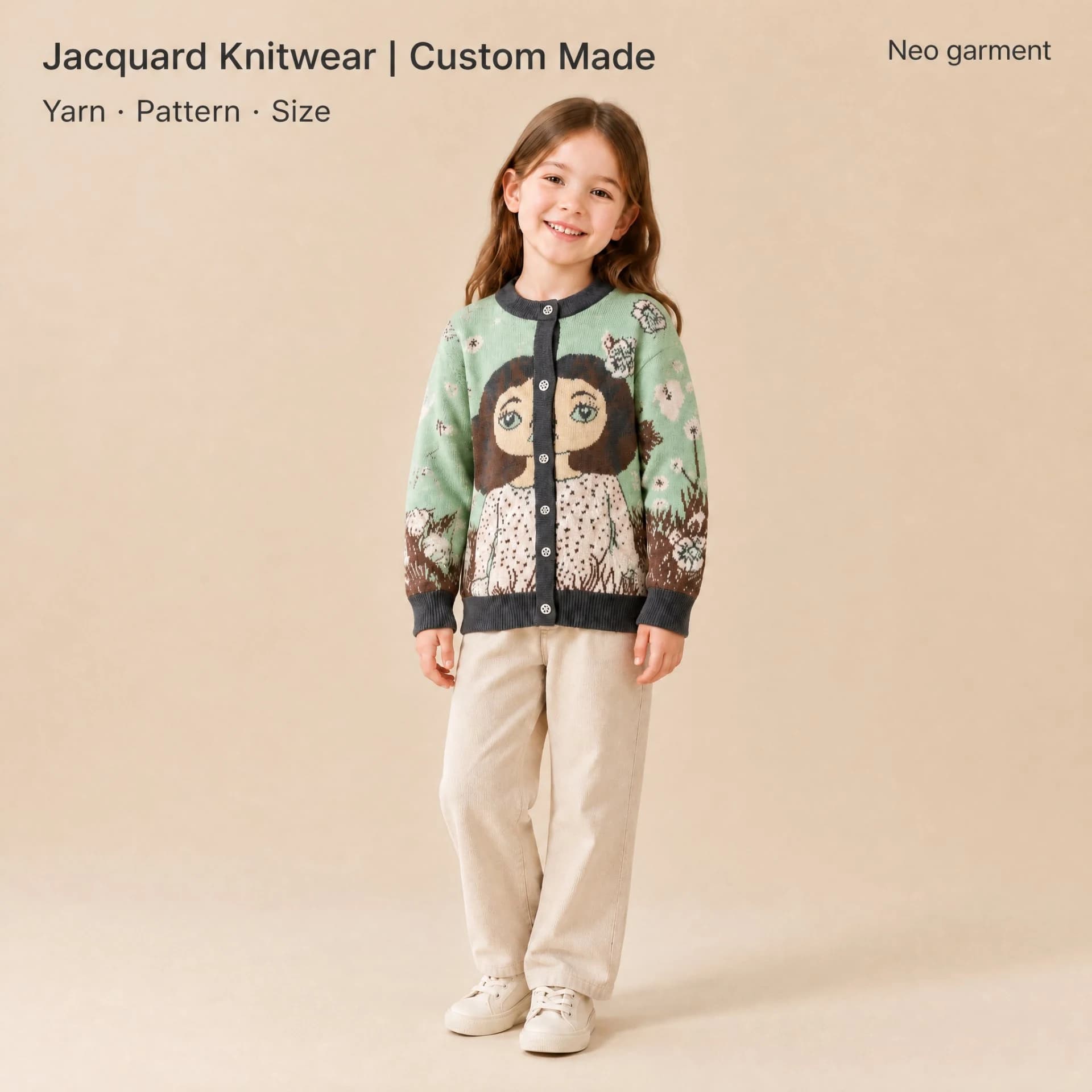 Custom Kids & Adult Matching Jacquard Cardigan view 2