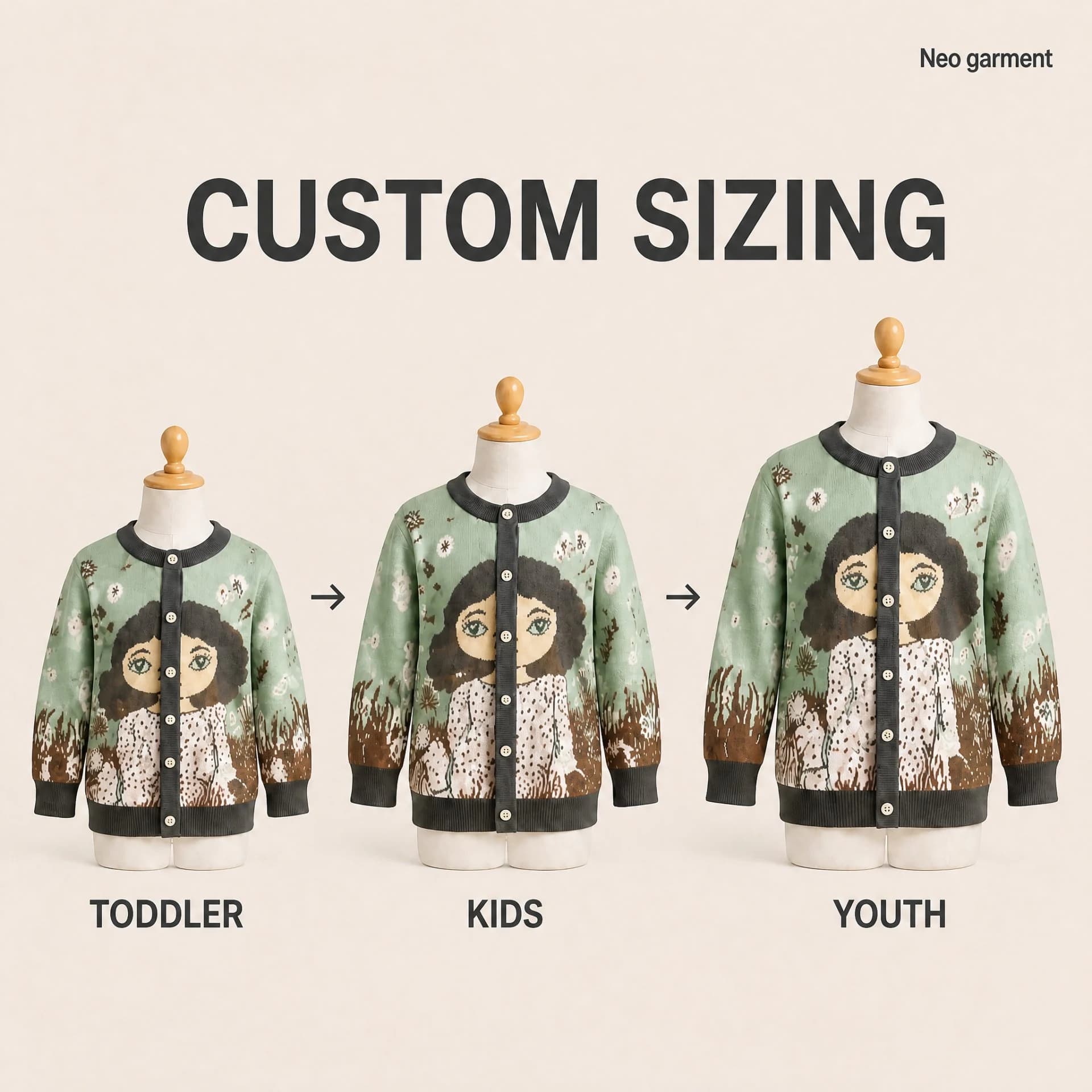 Custom Kids & Adult Matching Jacquard Cardigan view 4