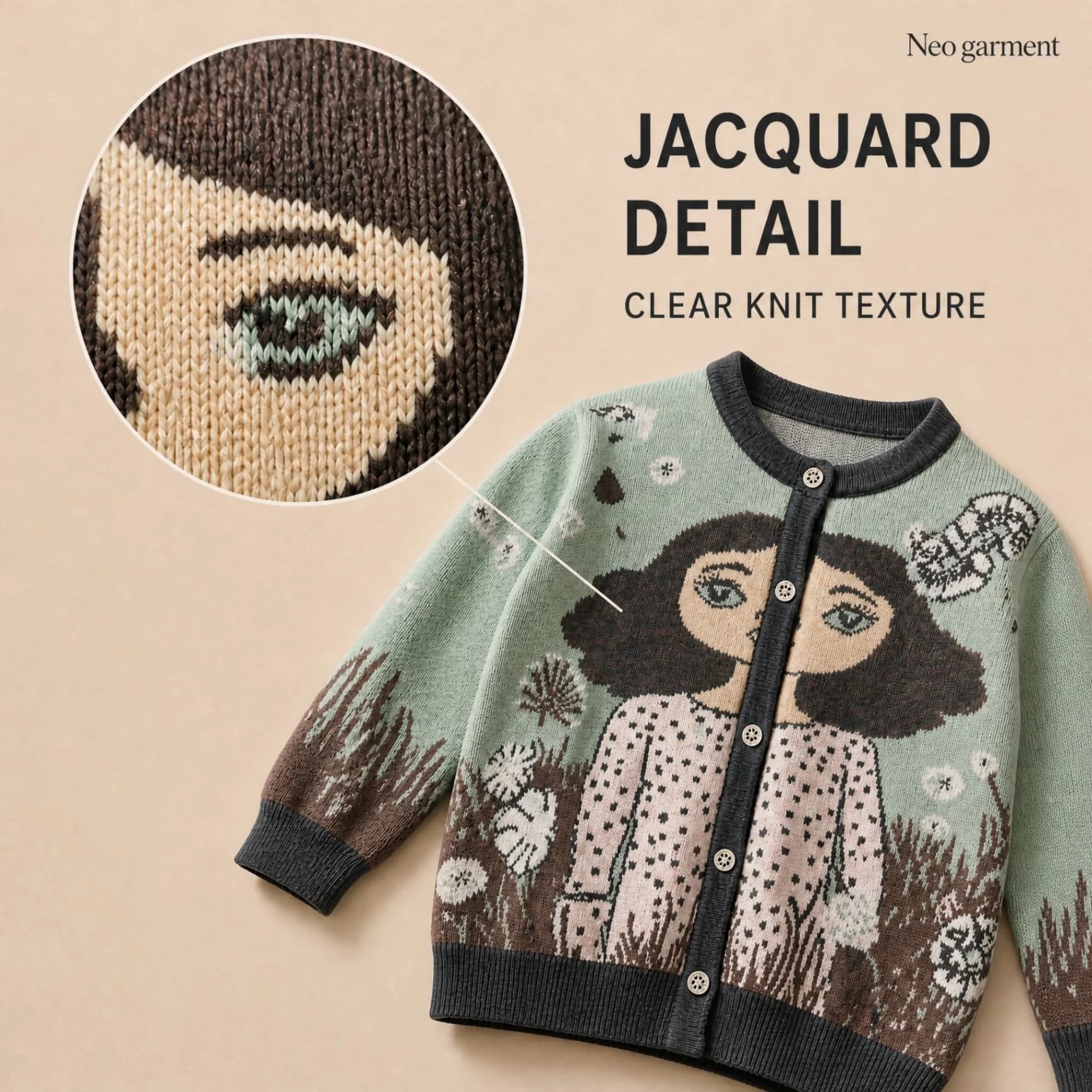 Custom Kids & Adult Matching Jacquard Cardigan view 6
