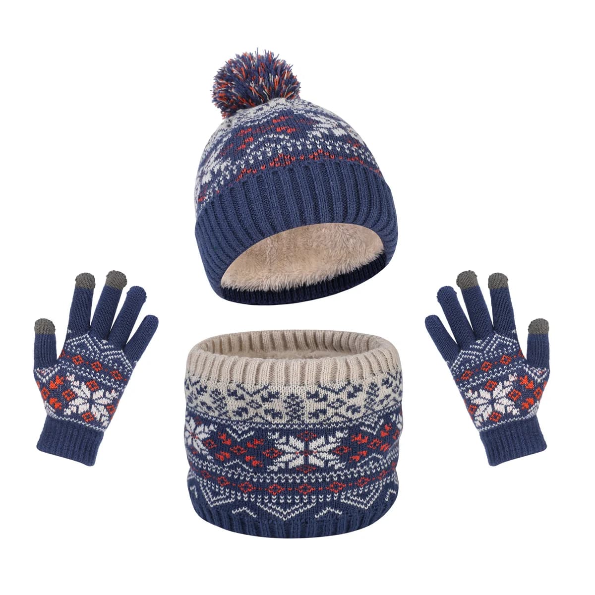 Custom Kids' Knit Hat, Neck Warmer & Glove Set