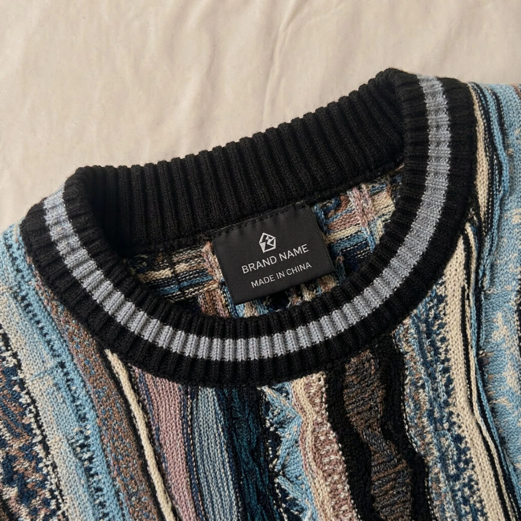 Custom Bitter-Gourd 3D Relief Knit Sweater view 5