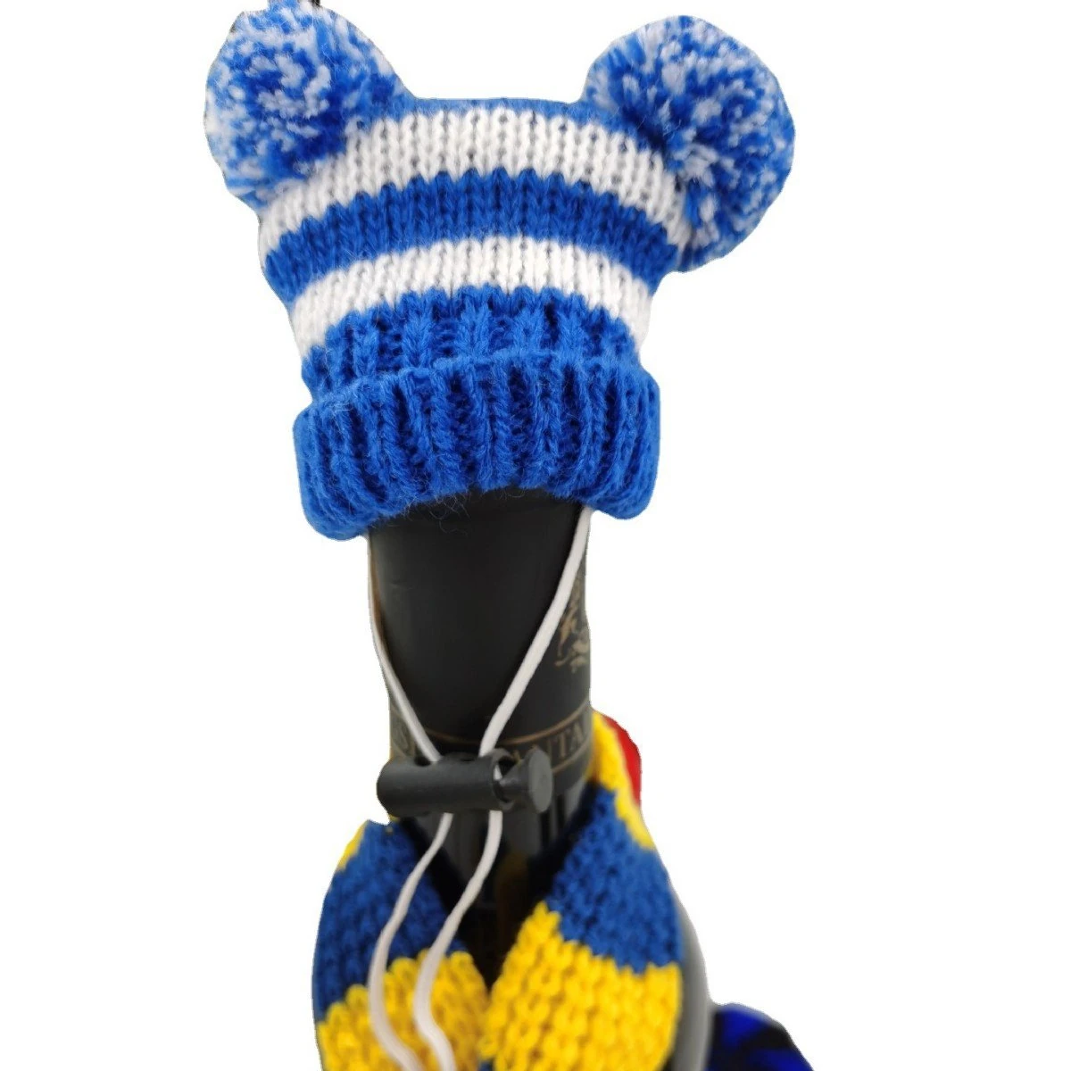 Custom Knitted Wine Bottle Hat & Scarf Set view 3