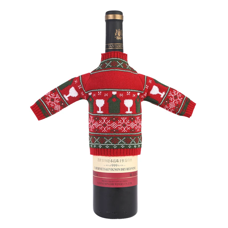 Custom Knitted Wine Bottle Sweater with Sleeves