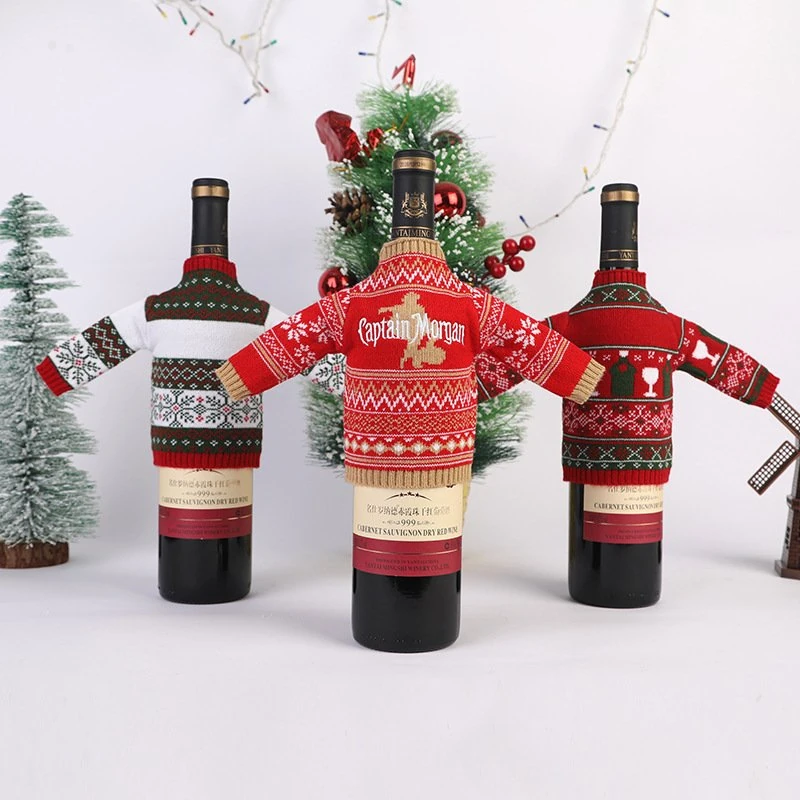 Custom Knitted Wine Bottle Sweater with Sleeves view 2
