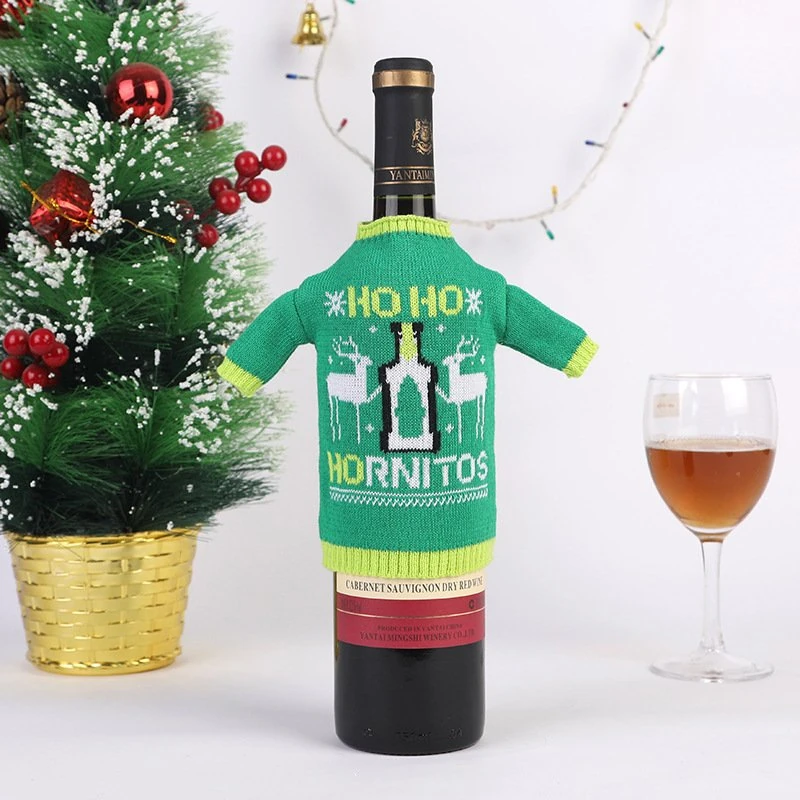 Custom Knitted Wine Bottle Sweater with Sleeves view 3