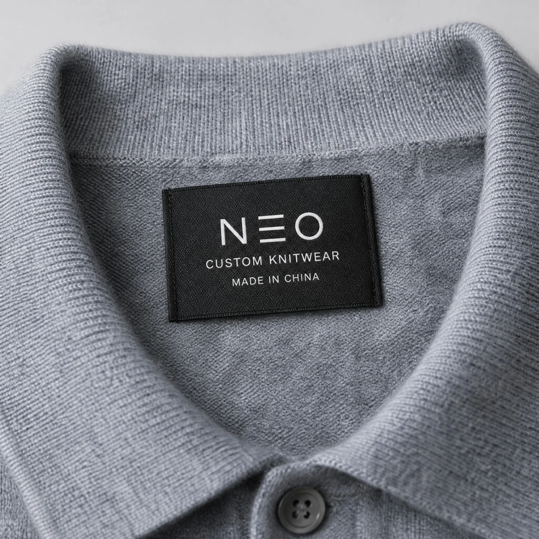 Custom Cashmere & Wool Knit Polo Shirt view 2