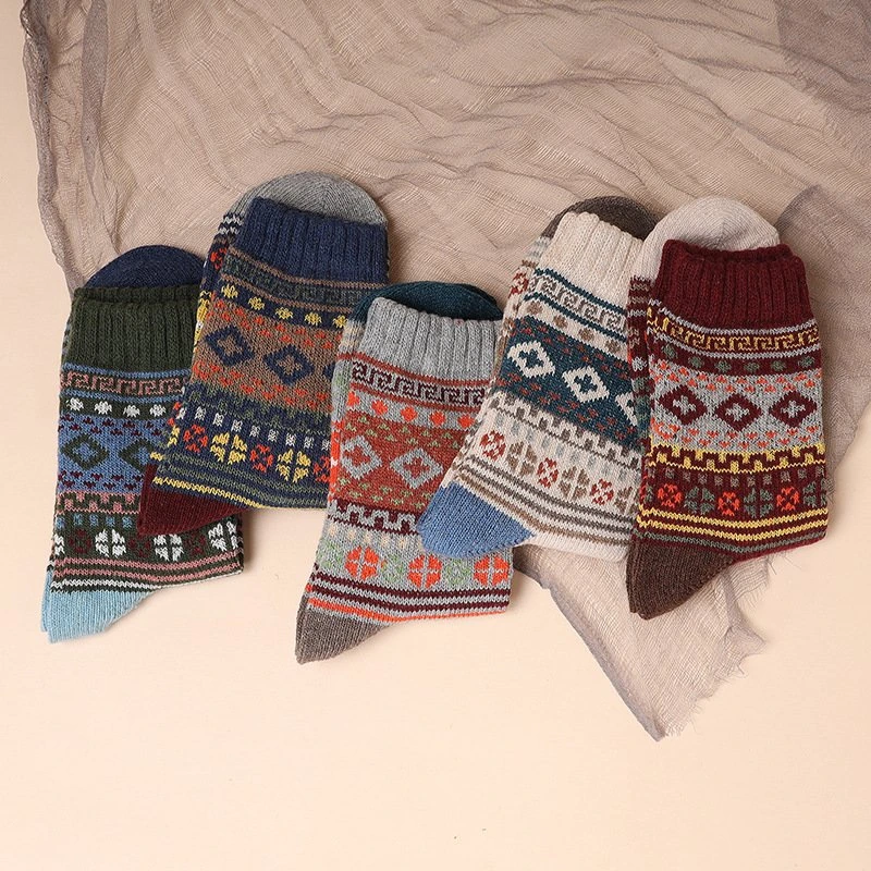Custom Chunky Knit Jacquard Socks view 2