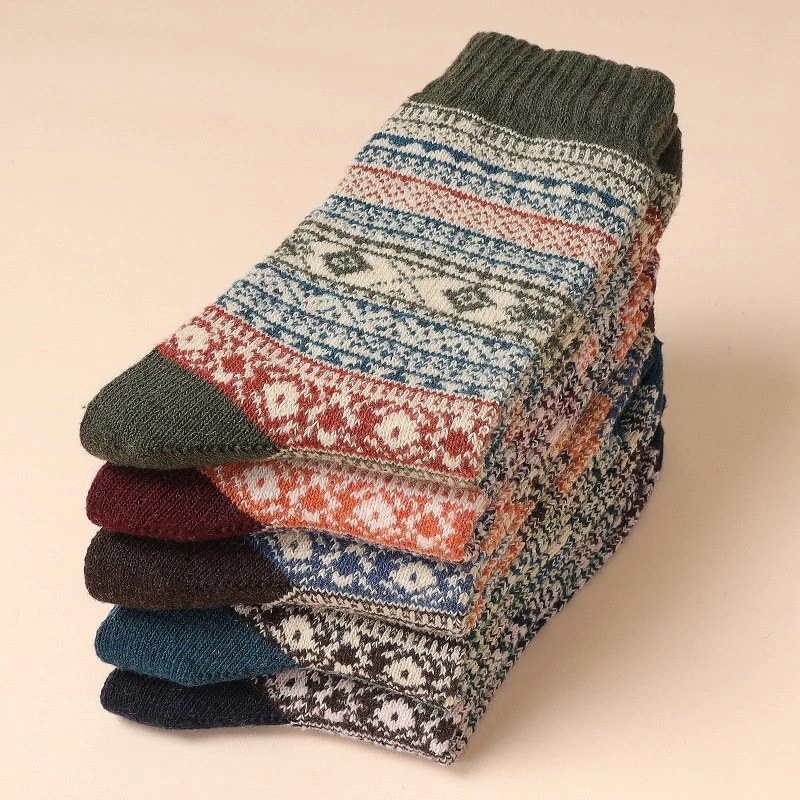 Custom Chunky Knit Jacquard Socks view 4