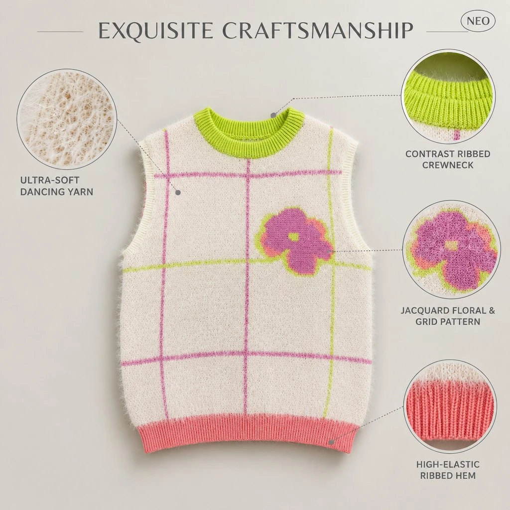 Dancing Yarn Jacquard Sweater Vest view 3
