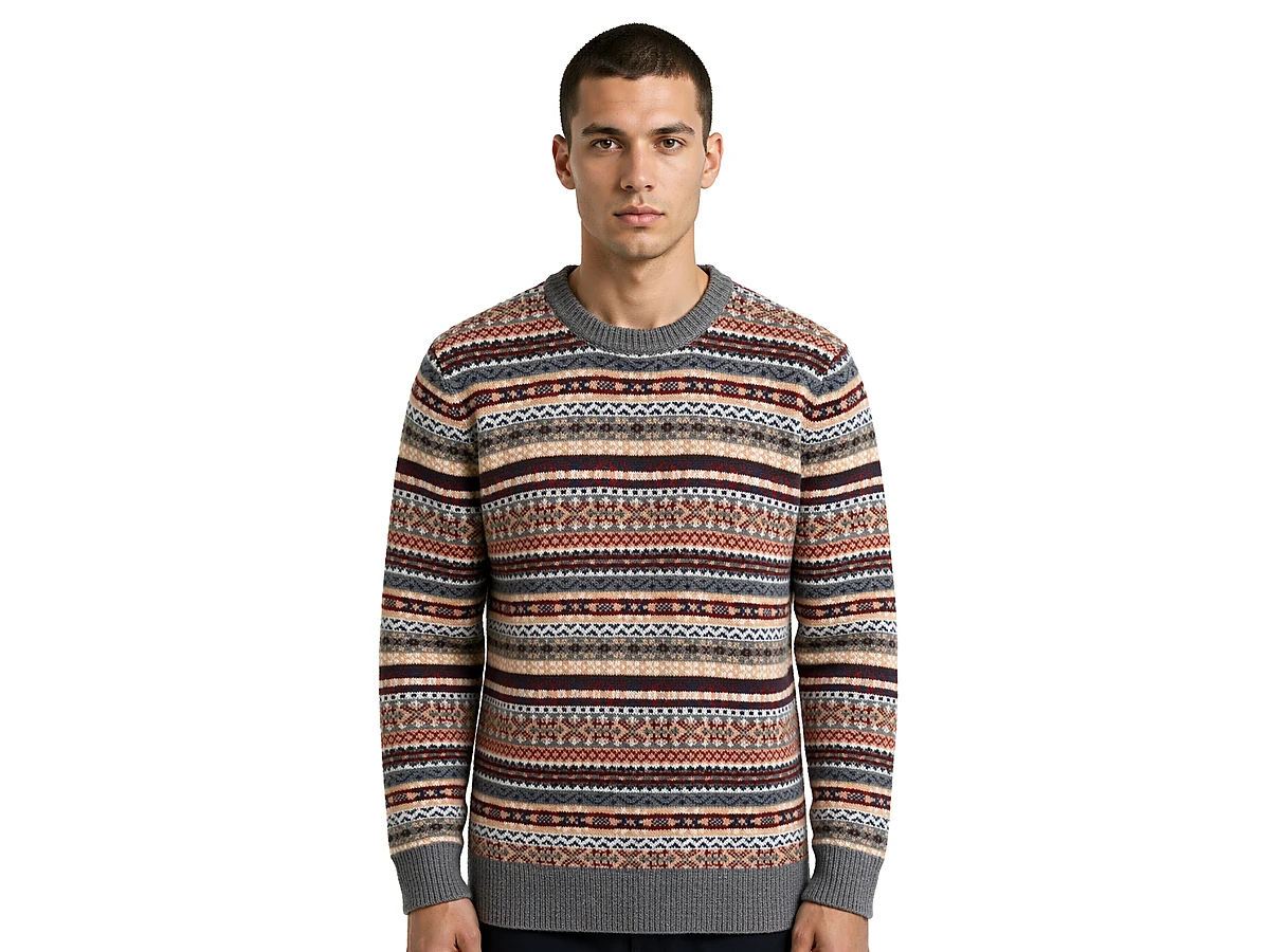 Custom Fair Isle Jacquard Knit Sweater view 6