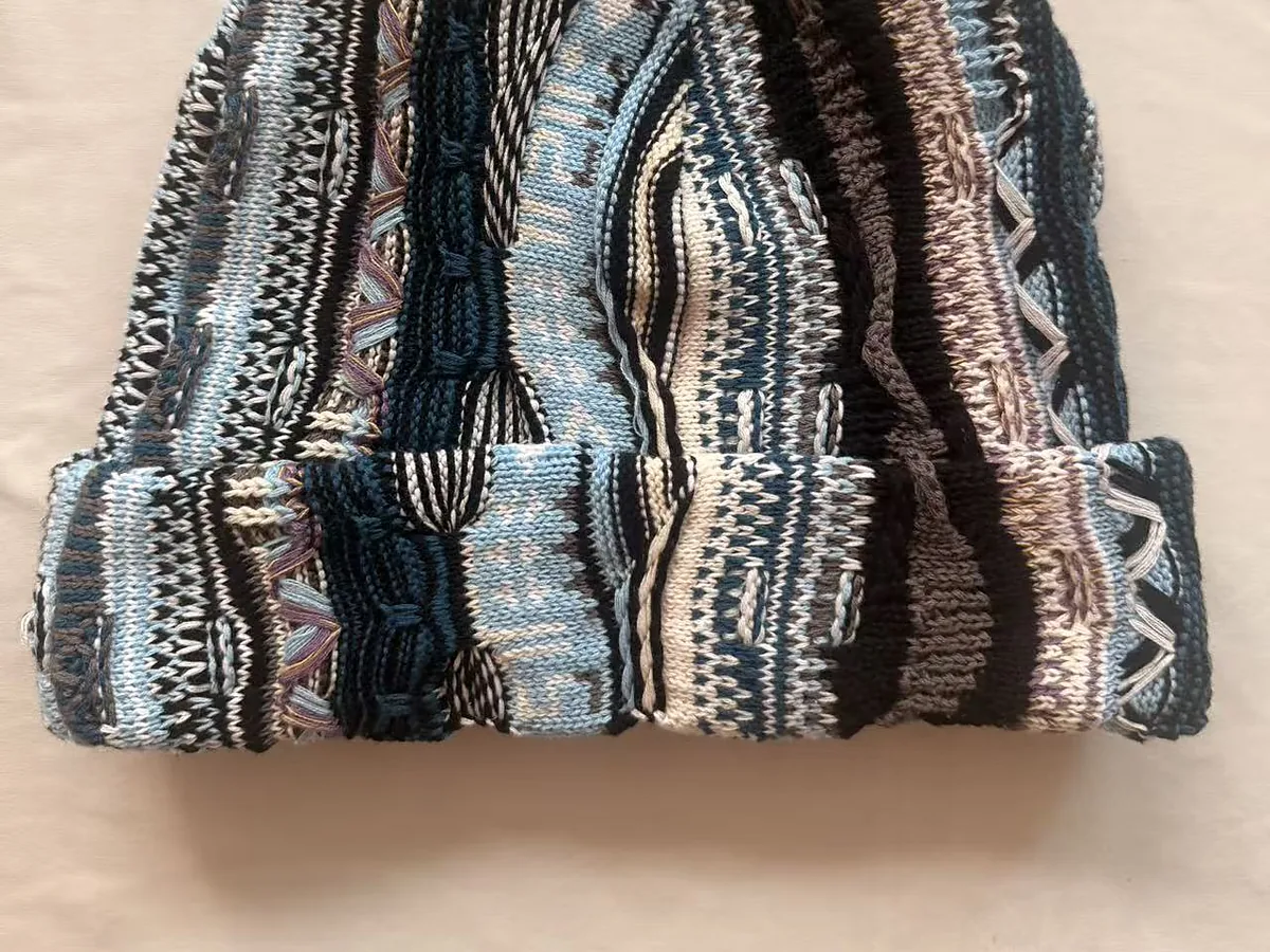 Custom Matching Intarsia Cable Knit Beanie view 2