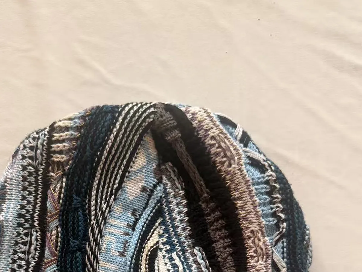 Custom Matching Intarsia Cable Knit Beanie view 3