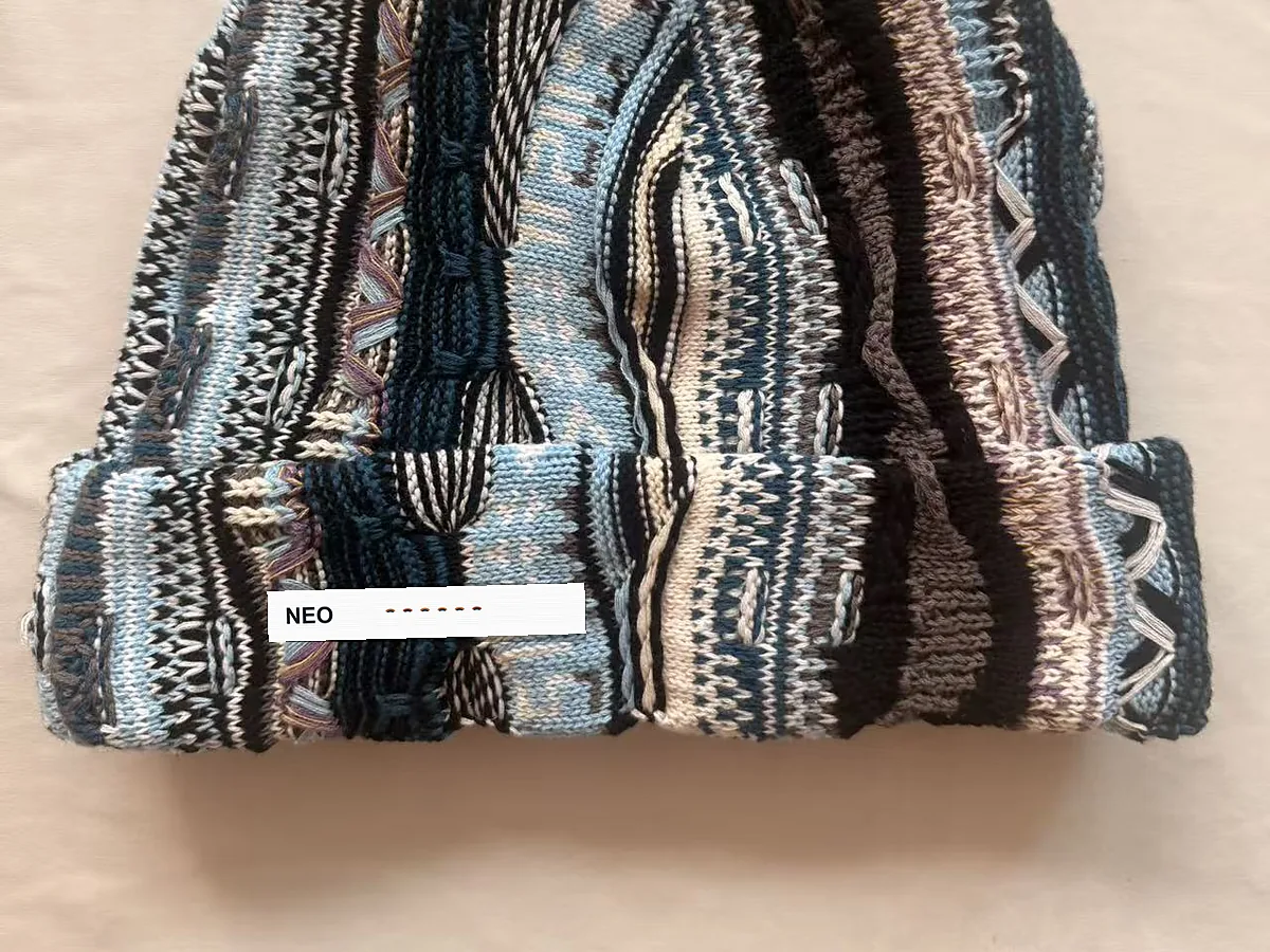 Custom Matching Intarsia Cable Knit Beanie view 4