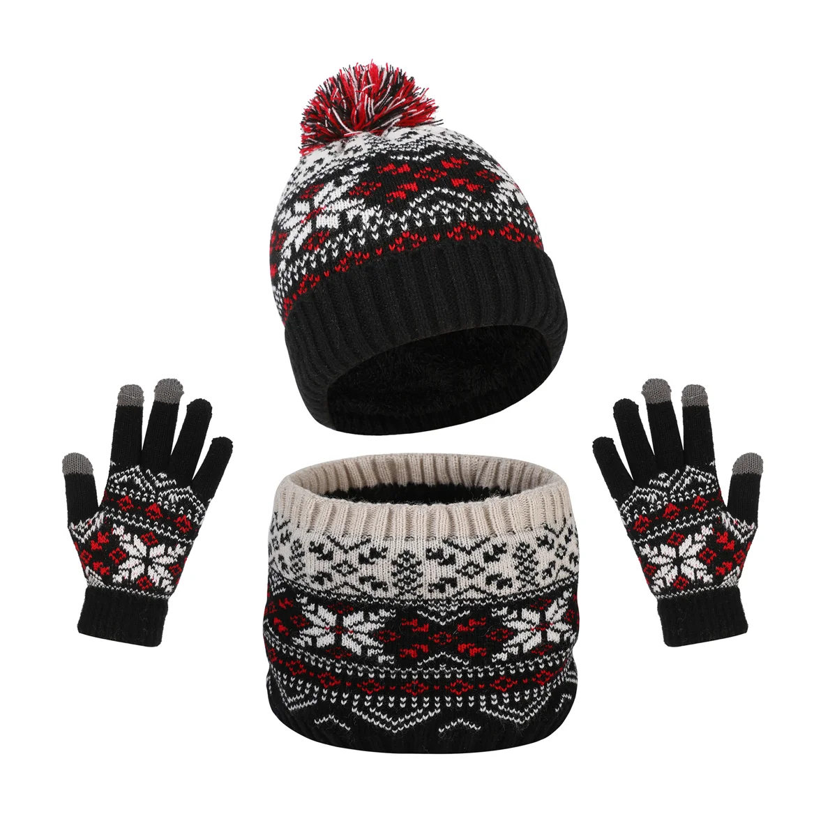 Custom Kids' Knit Hat, Neck Warmer & Glove Set view 3