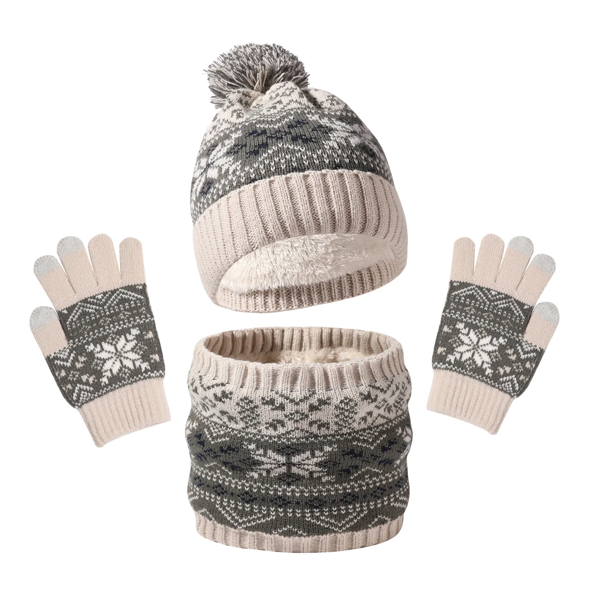 Custom Kids' Knit Hat, Neck Warmer & Glove Set view 4