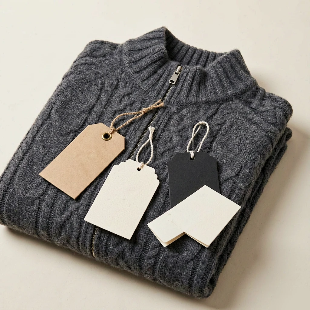 Custom Mock Neck Cable Zip Cardigan view 5