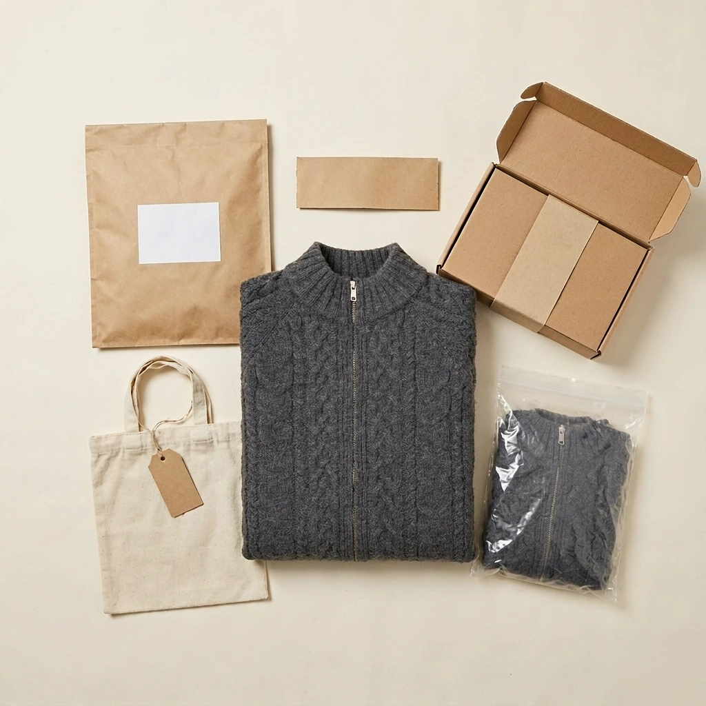 Custom Mock Neck Cable Zip Cardigan view 7