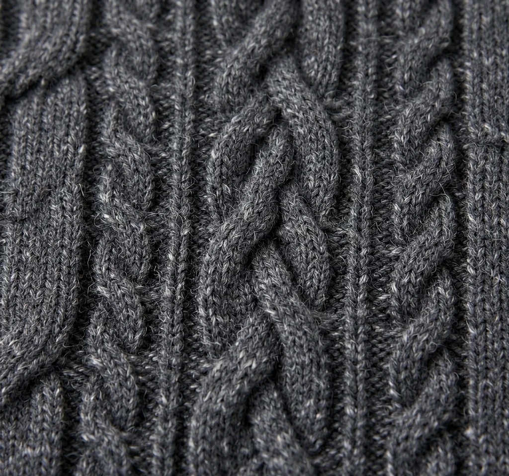 Custom Mock Neck Cable Zip Cardigan view 8