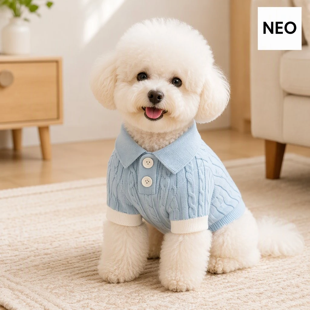Custom Matching Human & Pet Cable Knit Polo view 5