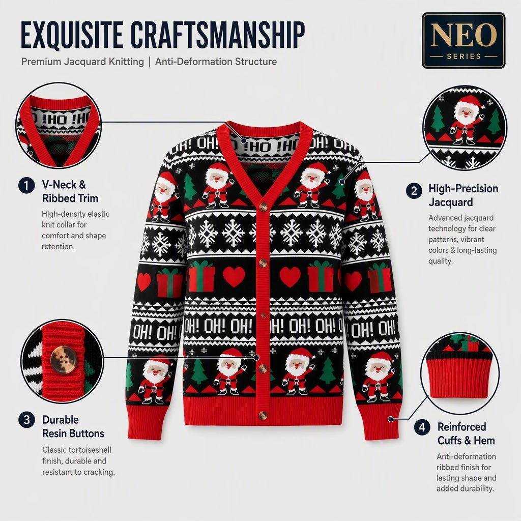 Custom Santa Christmas Cardigan view 2