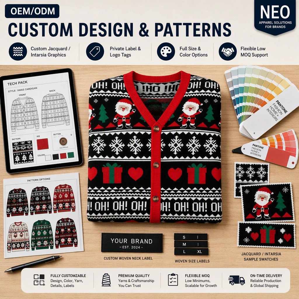 Custom Santa Christmas Cardigan view 4