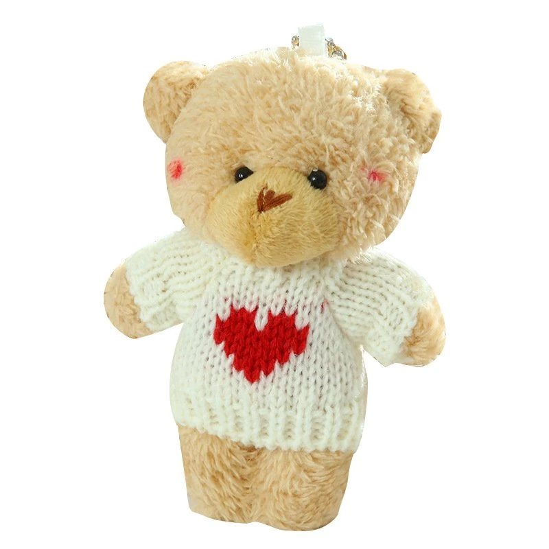 Custom Plush Teddy Bear Keychain in Knit Sweater