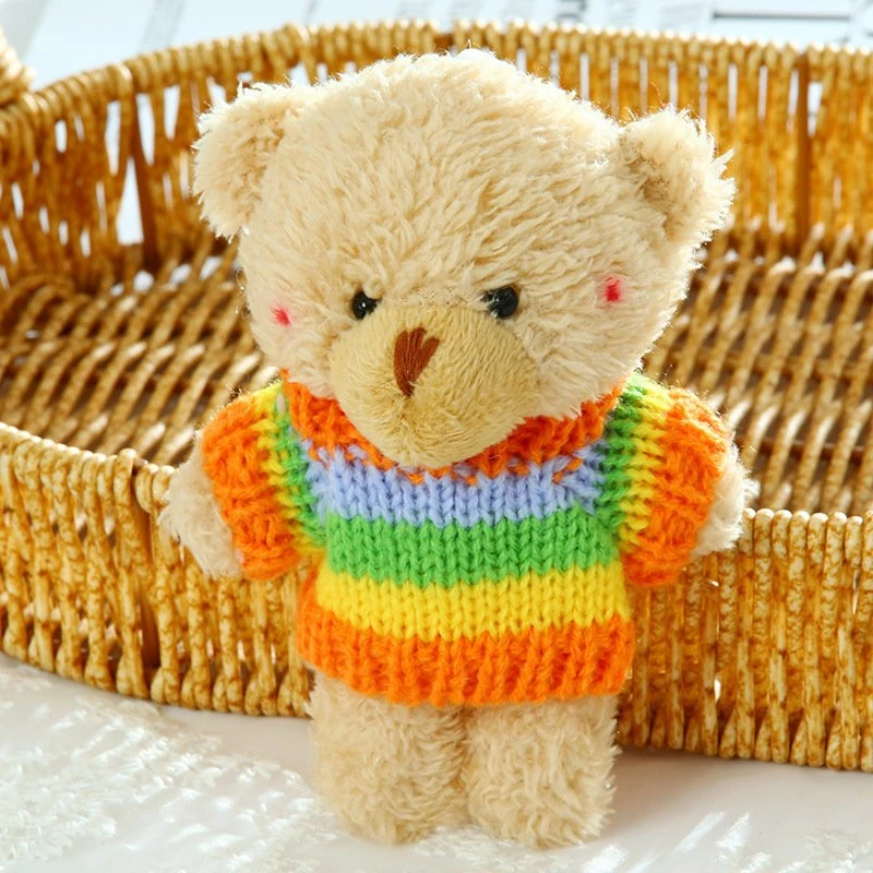 Custom Plush Teddy Bear Keychain in Knit Sweater view 2