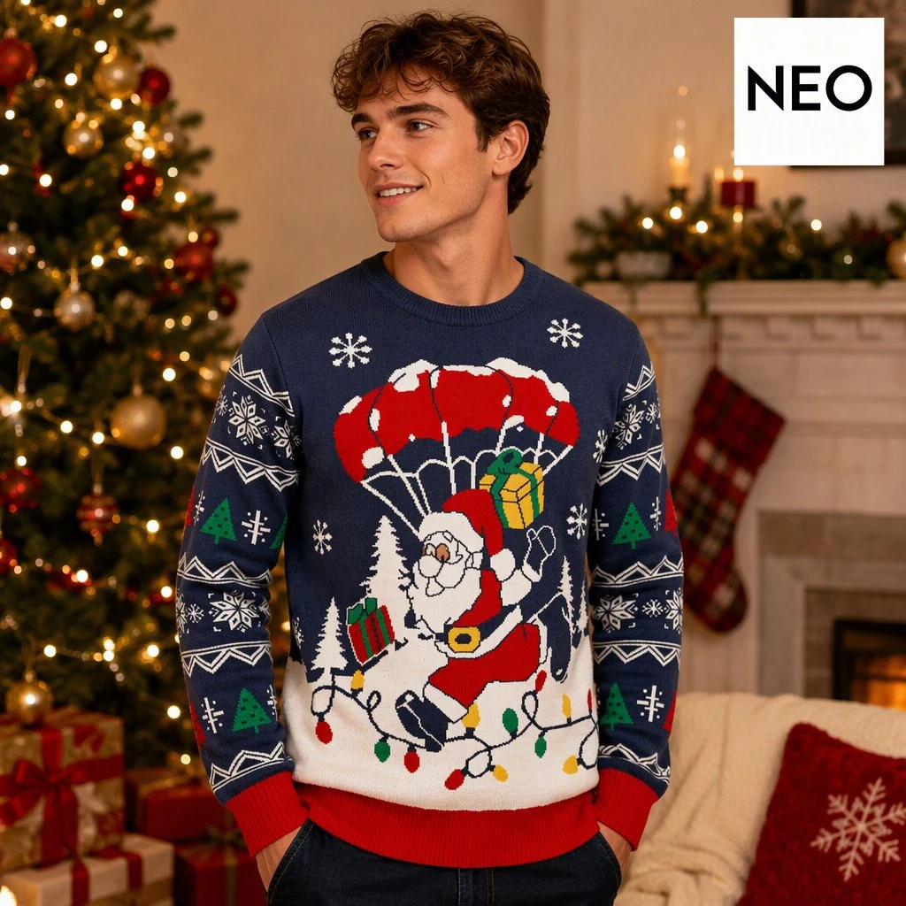 Custom Ugly Christmas Sweater — Double-Layer Thermal Knit view 2