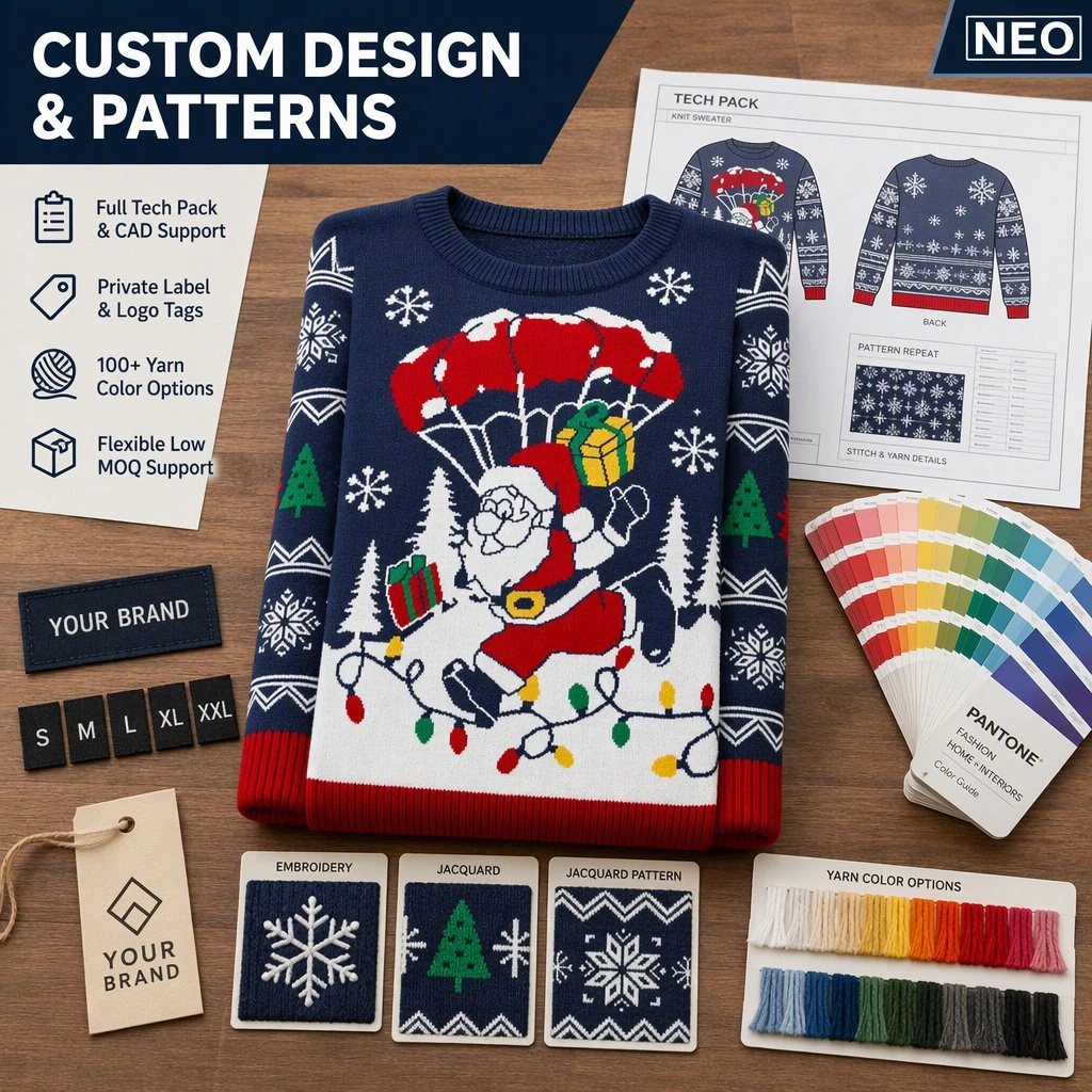 Custom Ugly Christmas Sweater — Double-Layer Thermal Knit view 5