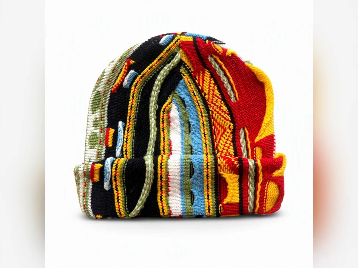 Vintage 3D Knit Polo & Beanie 2-Piece Set view 4