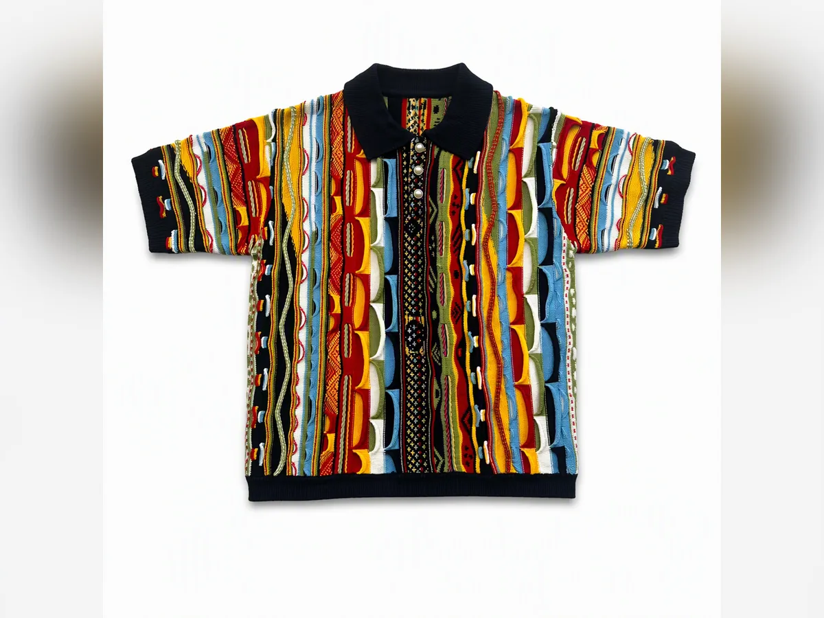 Vintage 3D Knit Polo & Beanie 2-Piece Set view 3